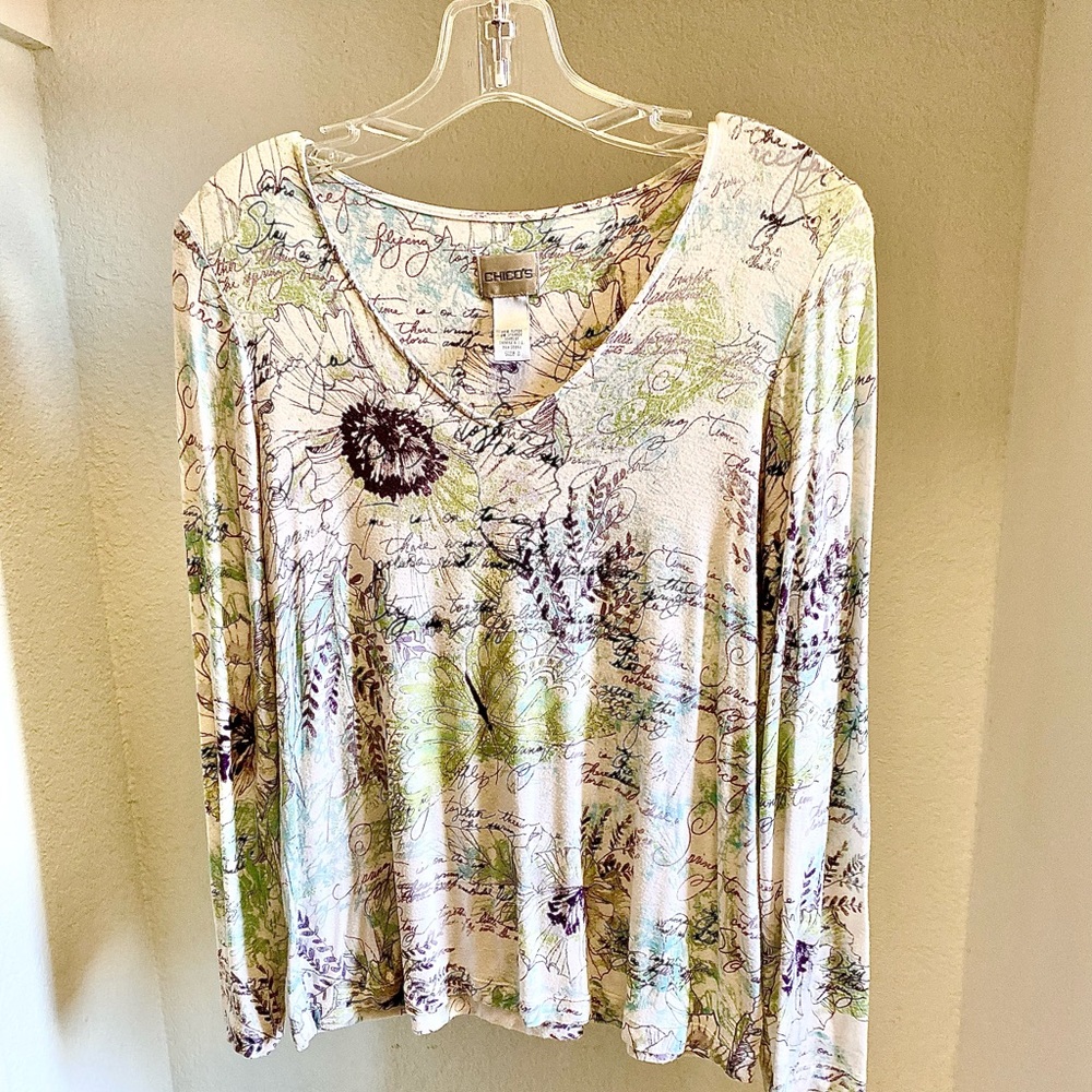 Chico’s Knit Top Long Sleeves Size 0 (Small)